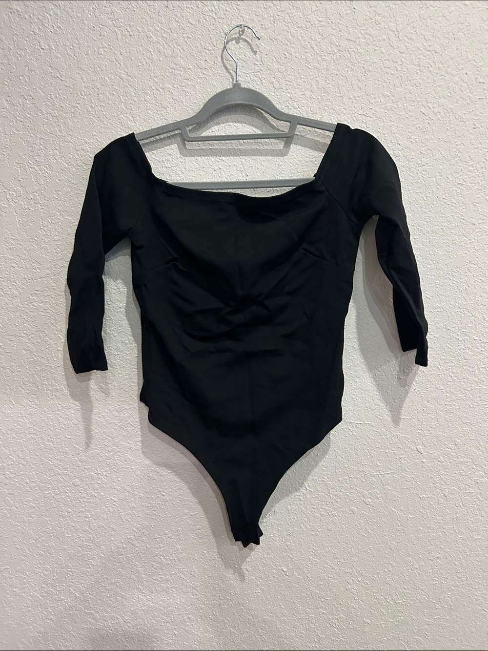 Lulu's Black Long-Sleeve Off-Shoulder Kids Bodysuit
